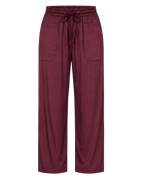 Flowy Drawstring Pants - Burgundy