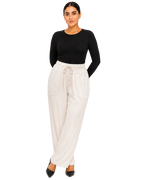 Flowy Drawstring Pants - Warm Ivory