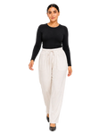 Flowy Drawstring Pants - Warm Ivory