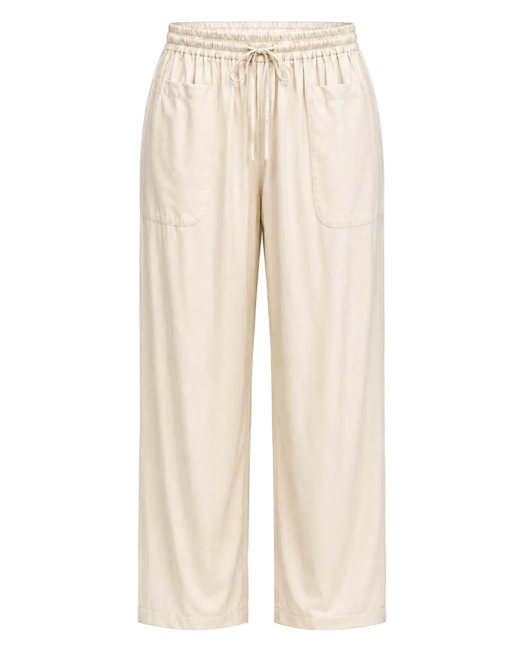 Flowy Drawstring Pants - Warm Ivory