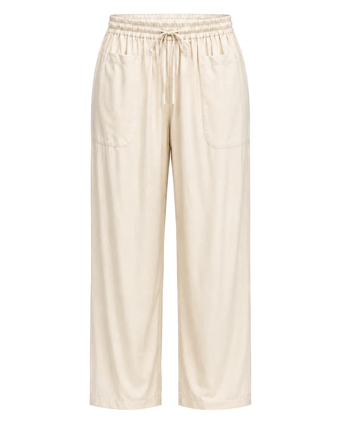 Flowy Drawstring Pants - Warm Ivory
