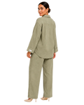 Relaxed Linen Shirt & Pants Set - Sage Olive