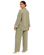 Relaxed Linen Shirt & Pants Set - Sage Olive