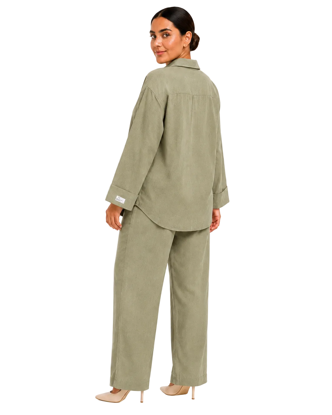 Relaxed Linen Shirt & Pants Set - Sage Olive