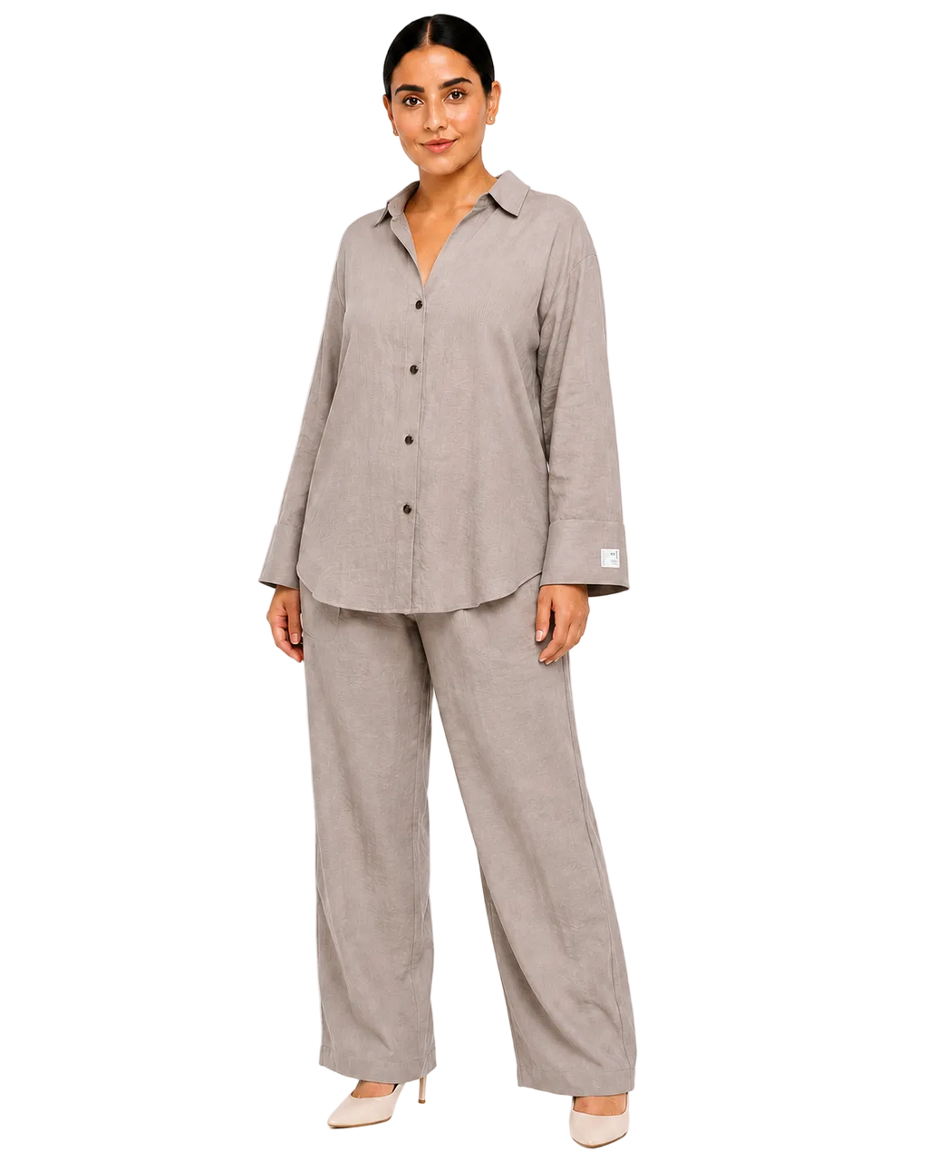 Relaxed Linen Shirt & Pants Set - Mushroom Taupe
