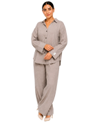 Relaxed Linen Shirt & Pants Set - Mushroom Taupe